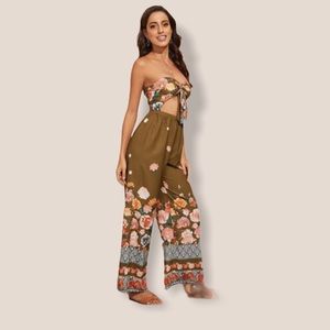 Floral cutout jumpsuit